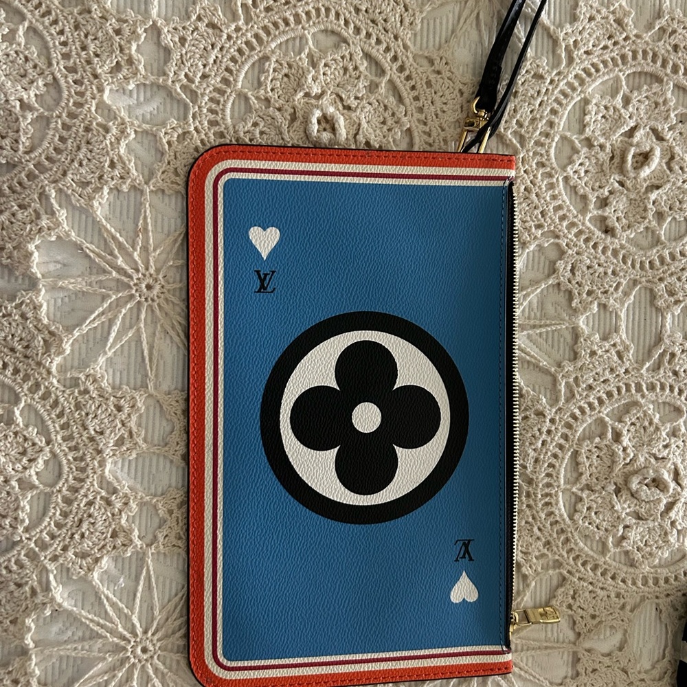 Blue Playing Card Zip Pouch wristlet